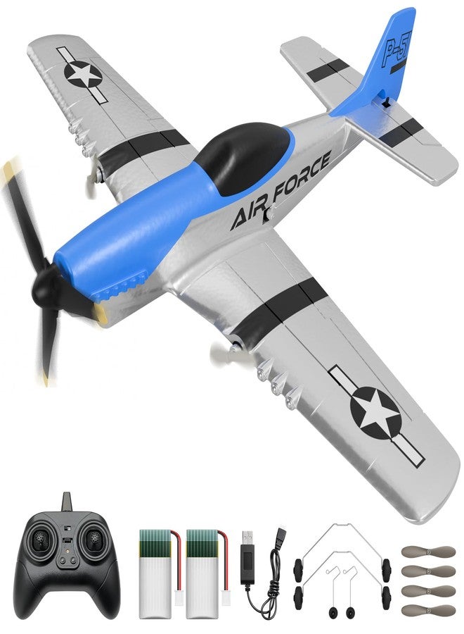 AIGIMU RC Airplane, 2.4GHz RC Plane for Kids Beginners Boys, 3CH Remote Control Airplane with 6-axis Gyro P51 Remote Control Plane - Image 1